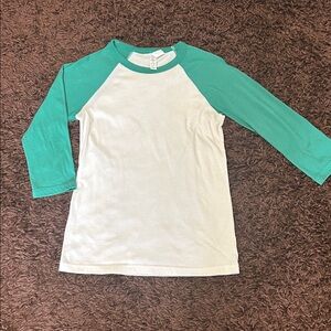 Women’s Raglan Sleeve Shirt - Green and White